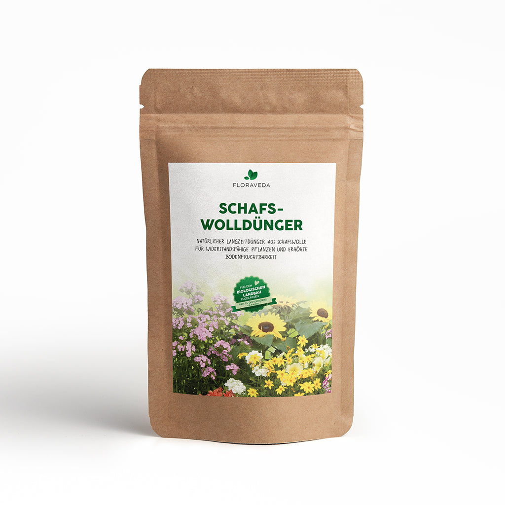 Floraveda Schafswolldünger – Natürlicher Langzeitdünger mit Wasserspeicher